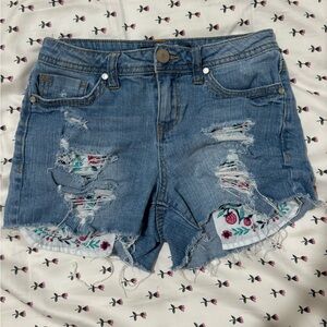 Womens embroidered jean shorts!